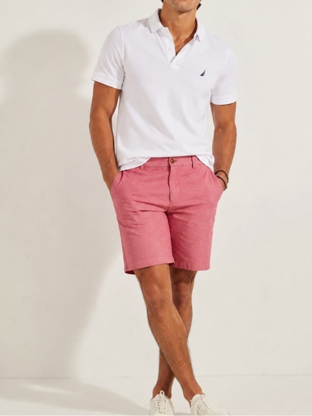 NWT IZOD Pink Flat Front Chino Shorts Men’s 36 Preppy Golf Summer Lightweight